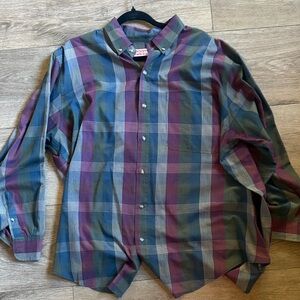 McGregor Men's Plaid Button-Down Shirt - Blue, Purple, Green